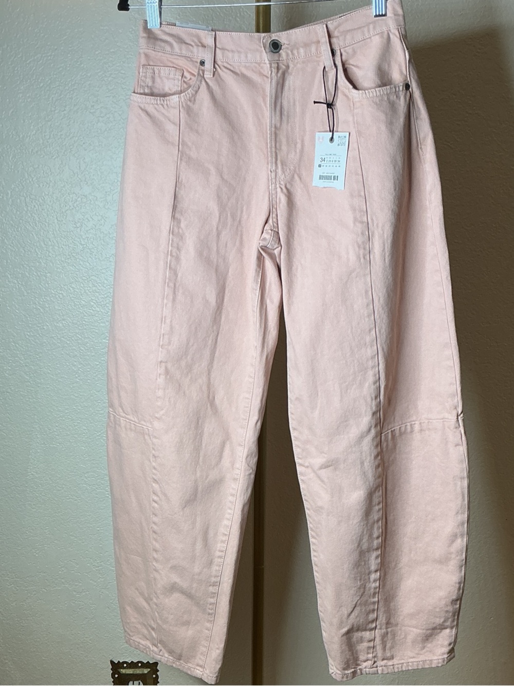 Zara Pale Blush Pink Boyfriend Jeans